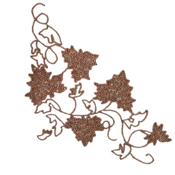 Nicole Miller beaded sequined linen look fall table runner 13.5 x 68 - Picture 9 of 10